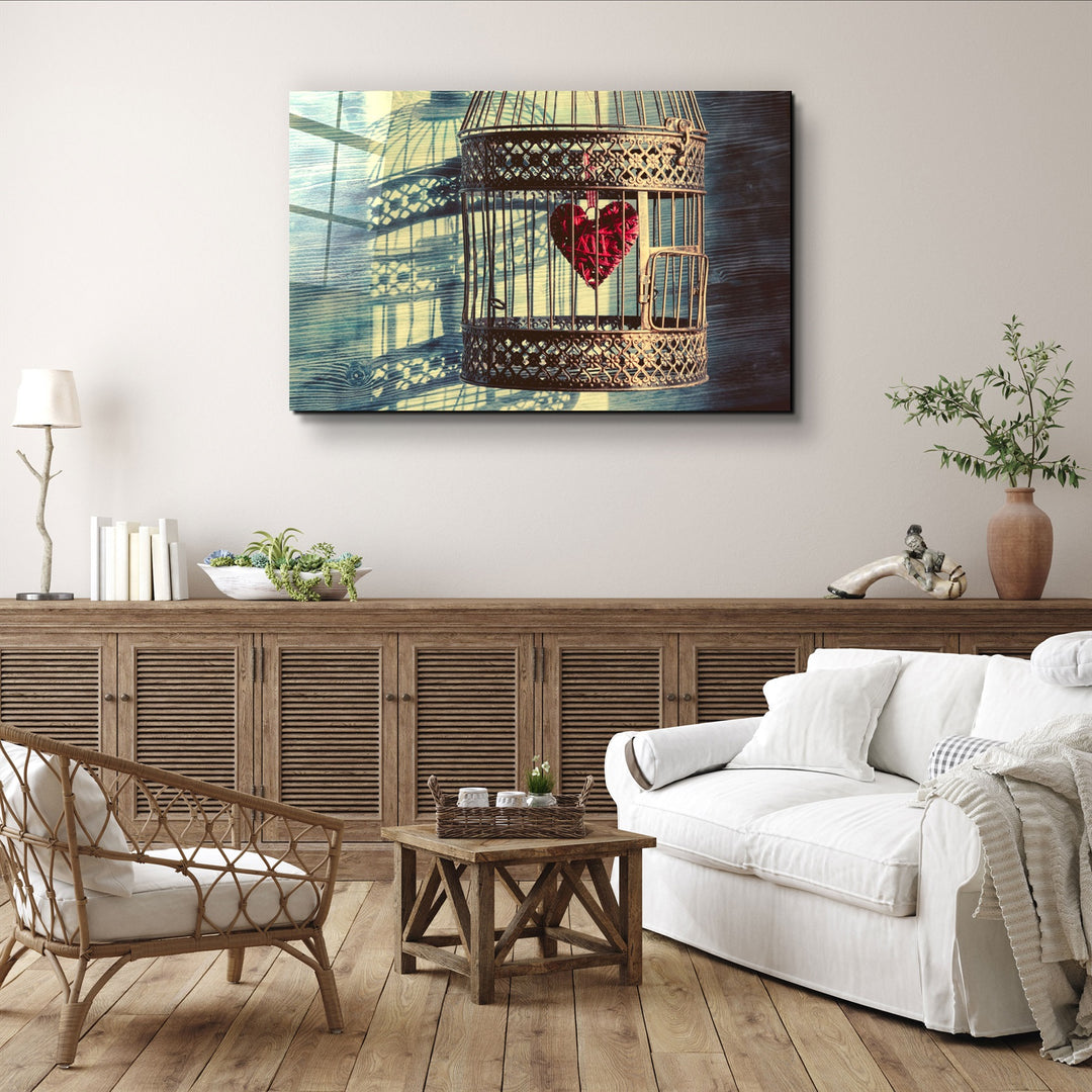 ・"The Heart in the Cage"・Glass Wall Art | Artdesigna Glass Printing Wall Arts.