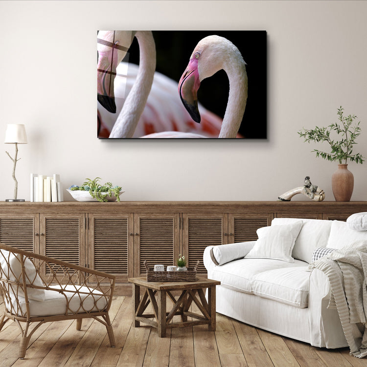 ・"Flamingo V4"・Glass Wall Art | Artdesigna Glass Printing Wall Arts.