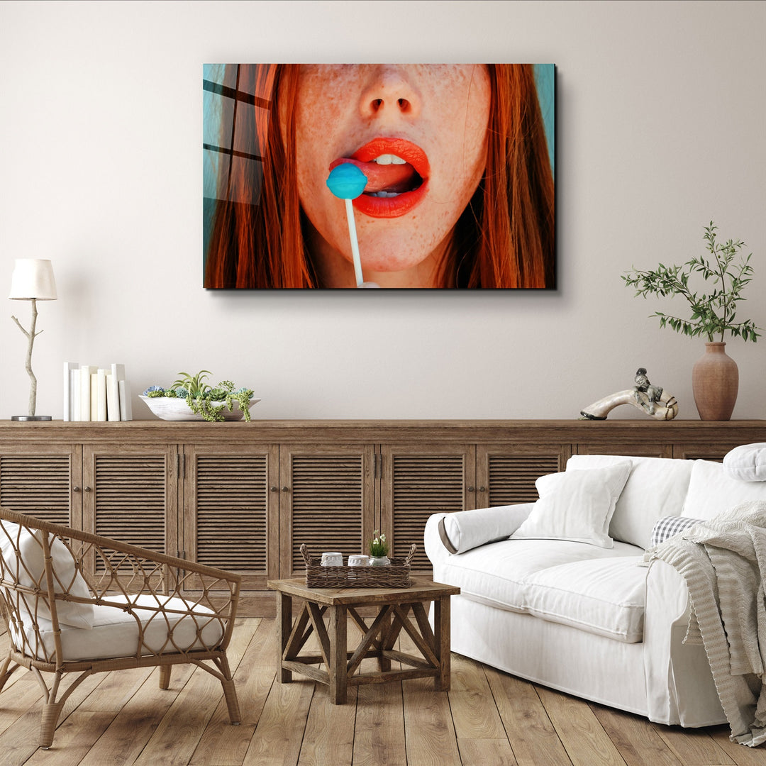 ・"Blue Lollipop"・Glass Wall Art | Artdesigna Glass Printing Wall Arts.