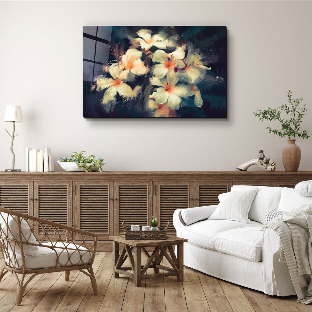 ・"Abstract Flowers V2"・Glass Wall Art | Artdesigna Glass Printing Wall Arts.