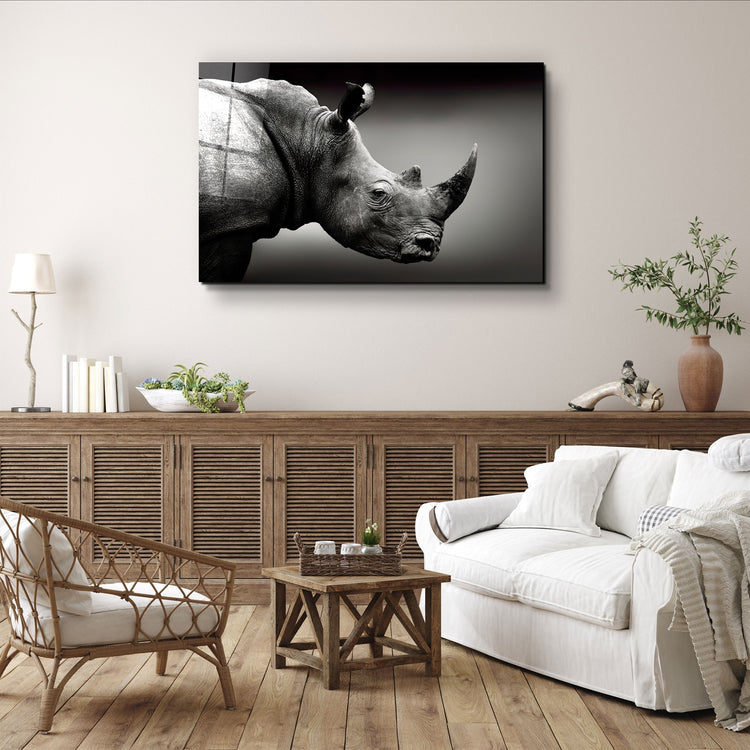 ・"Rhino V2"・Glass Wall Art | Artdesigna Glass Printing Wall Arts.