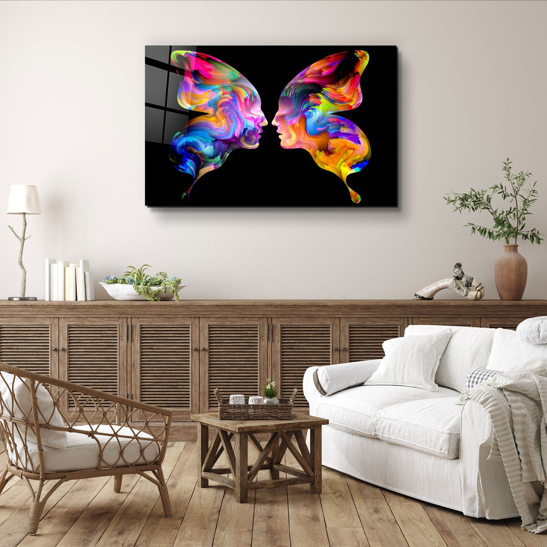 ・"Colored Face Off"・Glass Wall Art | Artdesigna Glass Printing Wall Arts.