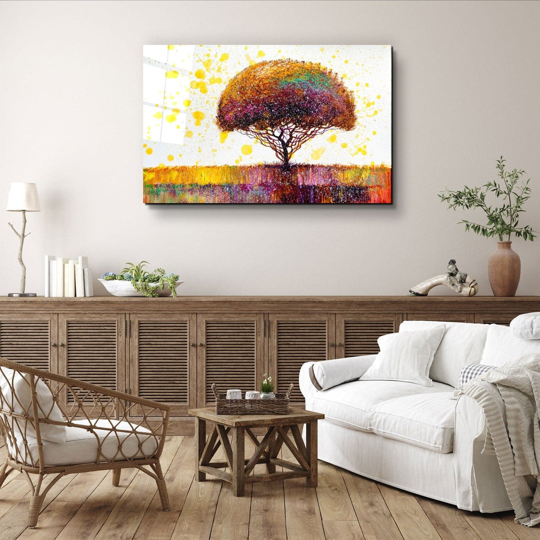 ・"Abstract Colorful Tree"・Glass Wall Art | Artdesigna Glass Printing Wall Arts.