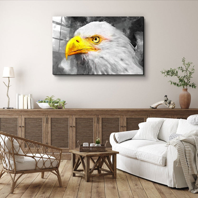 ・"Mountain Eagle"・Glass Wall Art | Artdesigna Glass Printing Wall Arts.