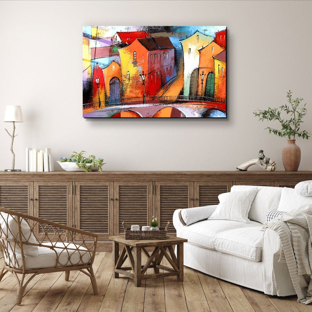 ・"Abstract City 2"・Glass Wall Art | Artdesigna Glass Printing Wall Arts.