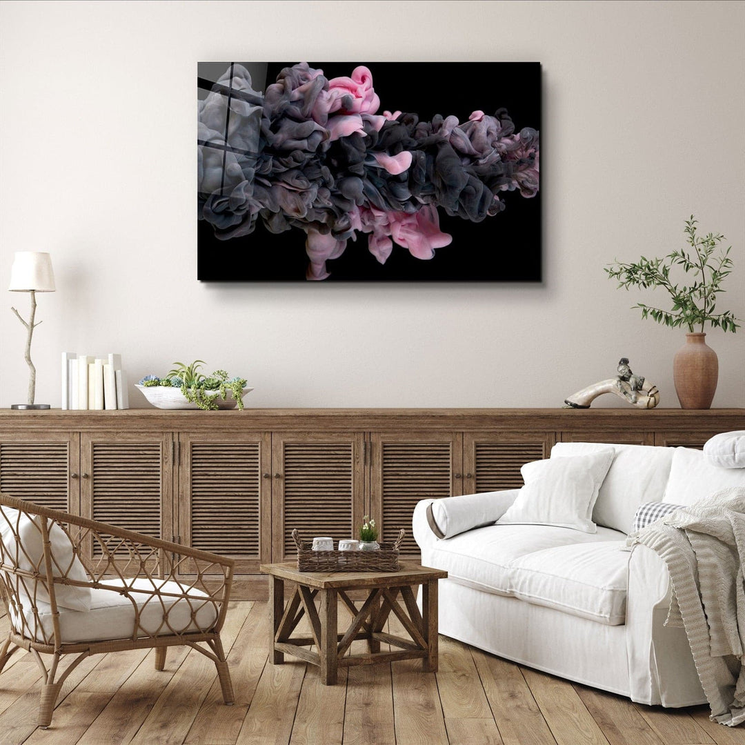 ・"Pink and Gray"・Glass Wall Art | Artdesigna Glass Printing Wall Arts.