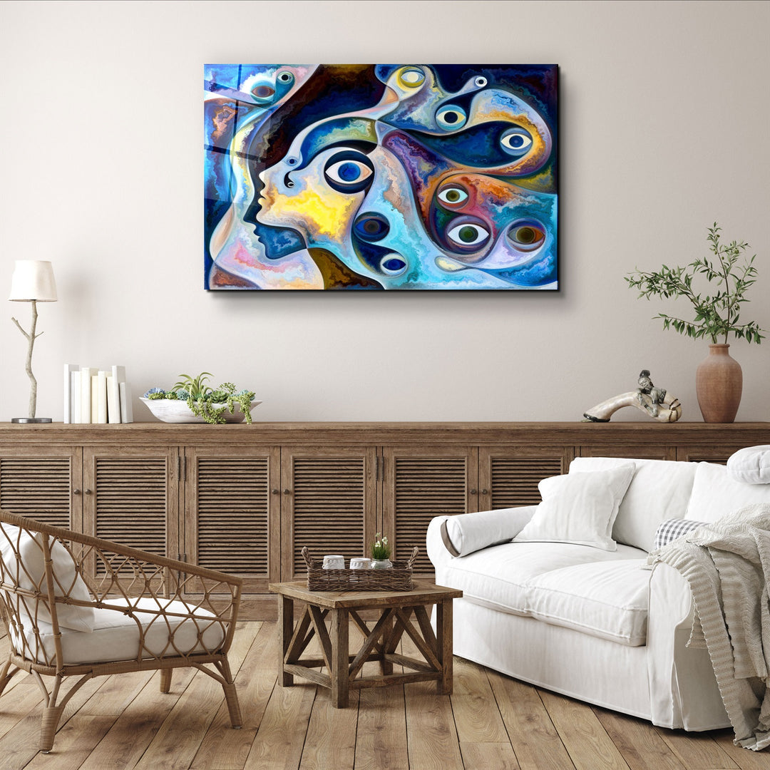 ・"Eyes Abstract"・Glass Wall Art | Artdesigna Glass Printing Wall Arts.