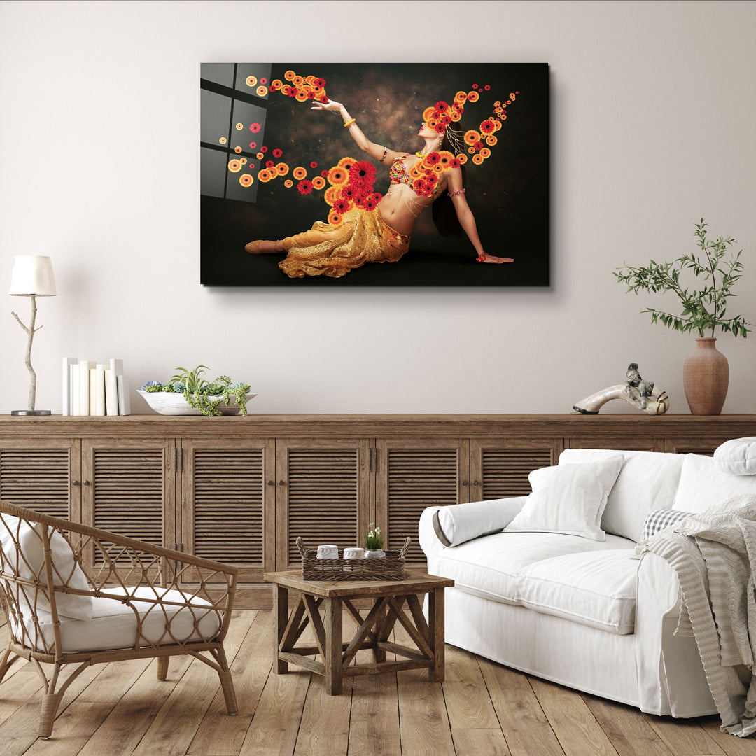 ・"Oriental Dancer"・Designer's Collection Glass Wall Art