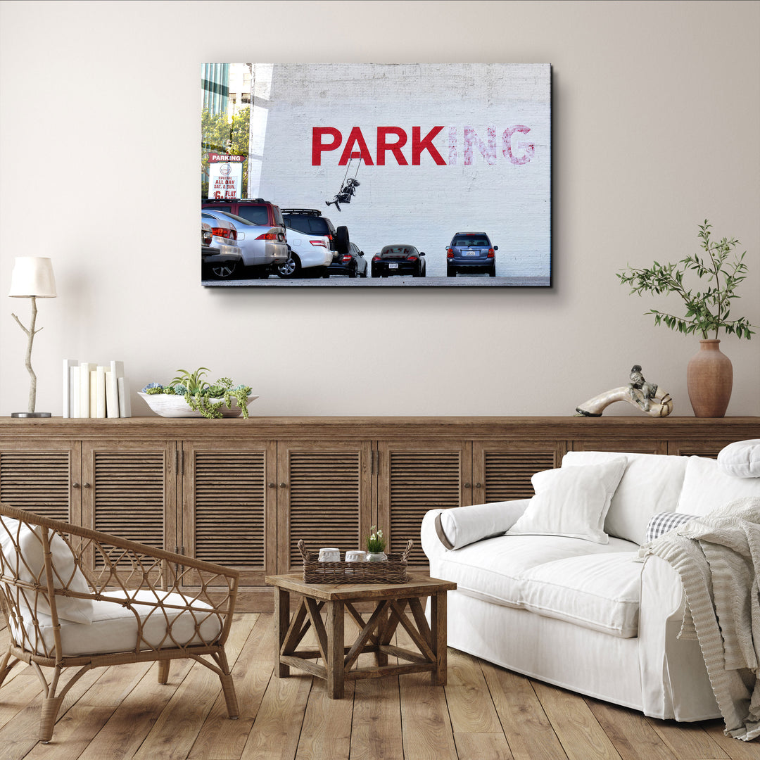 ・"Banksy - Parking"・Designer's Collection Glass Wall Art