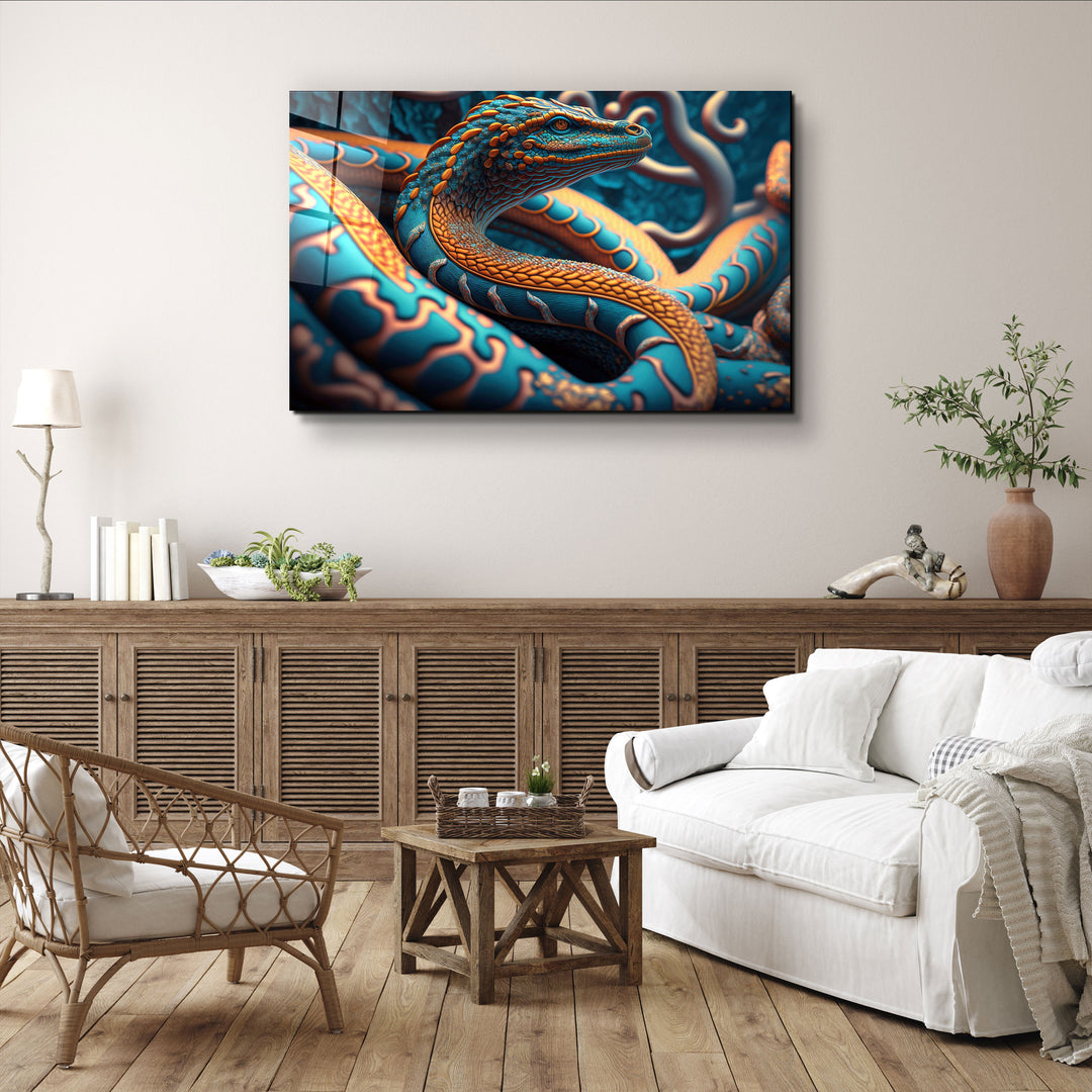 ・"Snake Dragon"・Secret World Collection Glass Wall Art