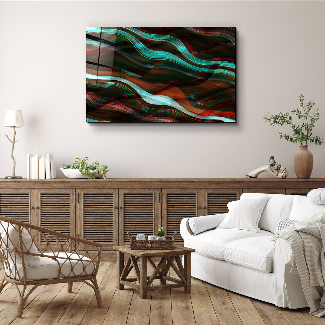 ・"Abstract Lines"・Glass Wall Art