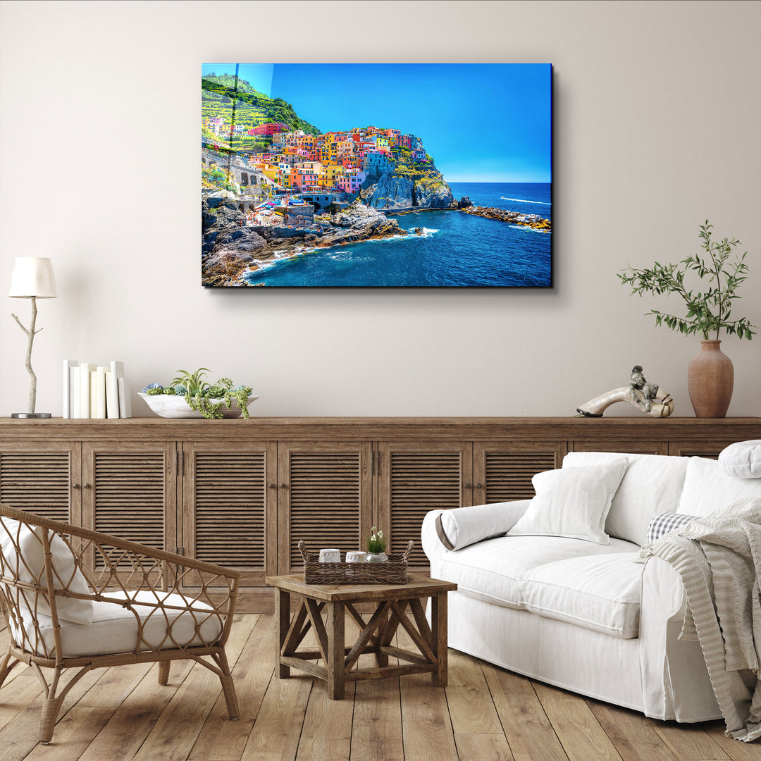 ・"Cinque Terre Italy"・Glass Wall Art