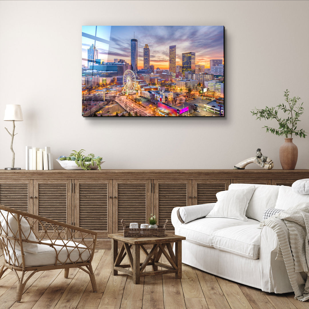 ・"Atlanta, Georgia, USA downtown skyline."・Glass Wall Art