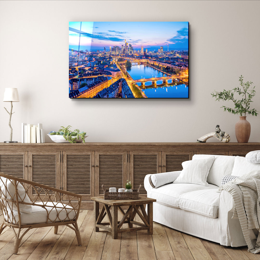 ・"Frankfurt Skyline, Germany"・Glass Wall Art