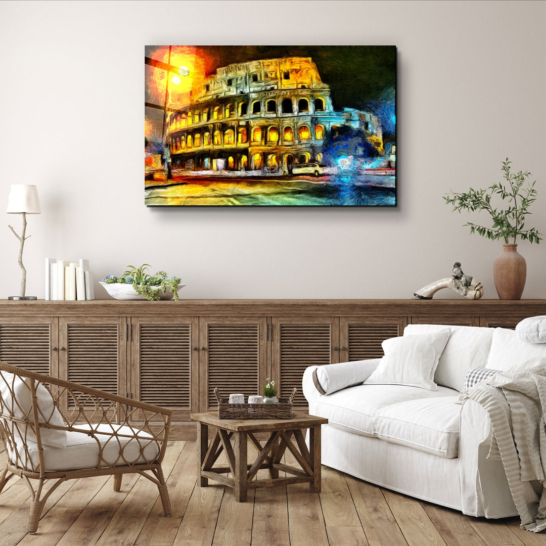 ・"Rome Colosseum"・Glass Wall Art | Artdesigna Glass Printing Wall Arts.