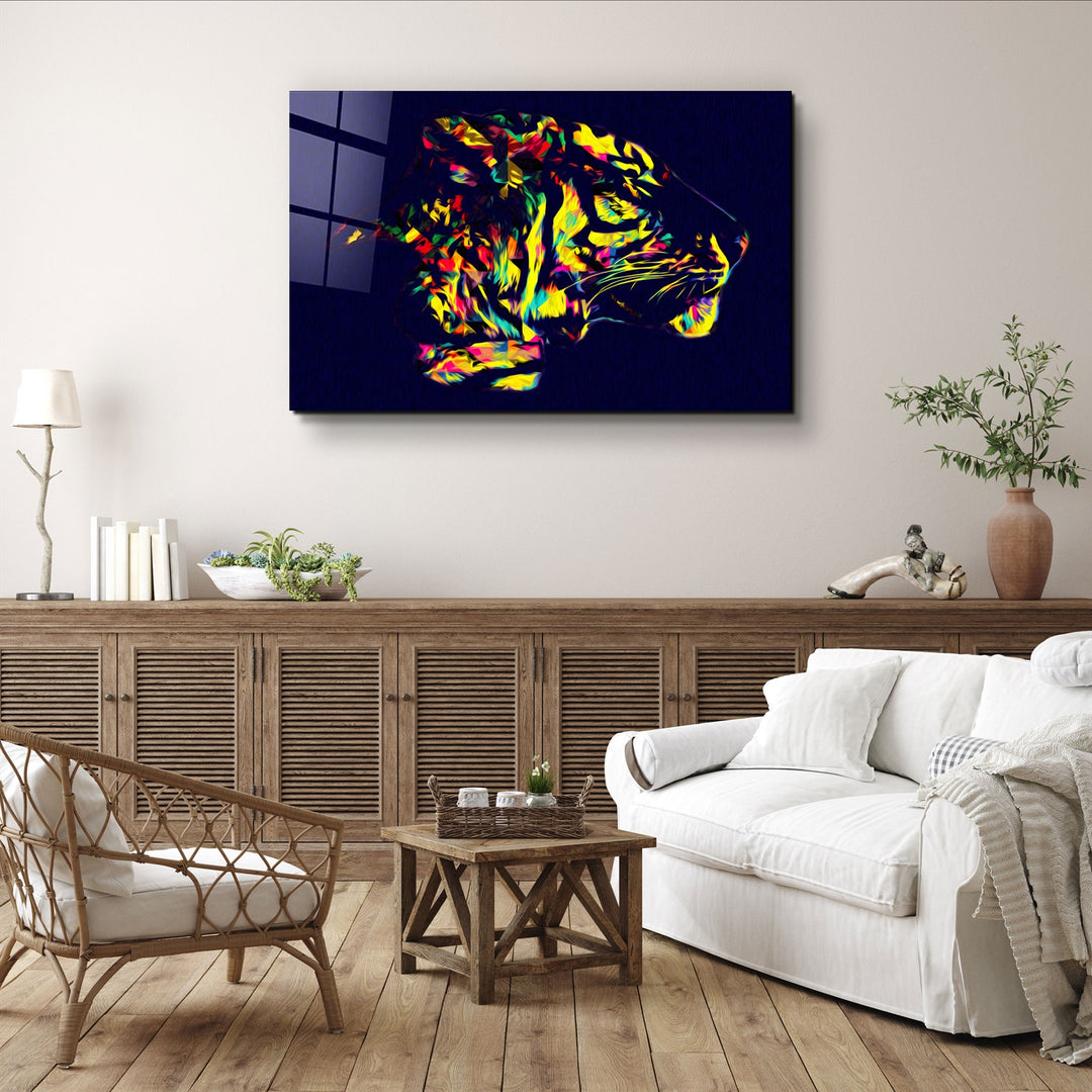 ・"Colormix Tiger・Glass Wall Art | Artdesigna Glass Printing Wall Arts.