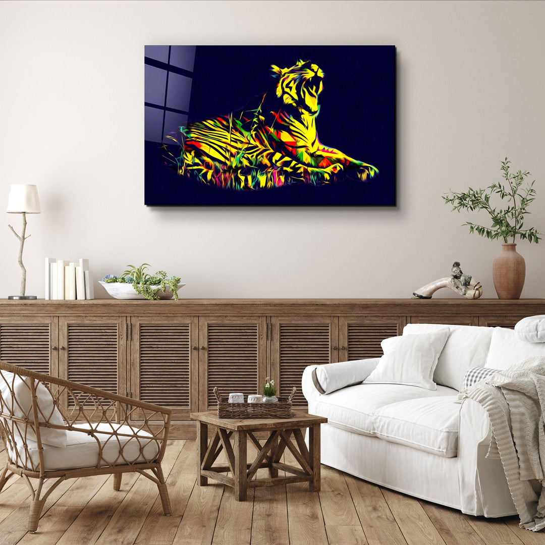 ・"Colormix Tiger 2"・Glass Wall Art | Artdesigna Glass Printing Wall Arts.