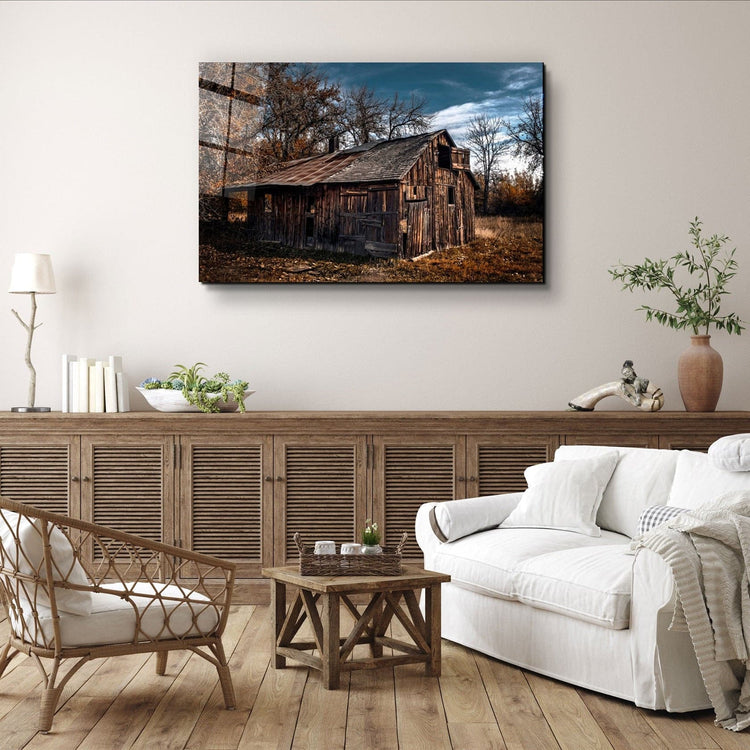 ・"Wooden Old House"・Glass Wall Art | Artdesigna Glass Printing Wall Arts.