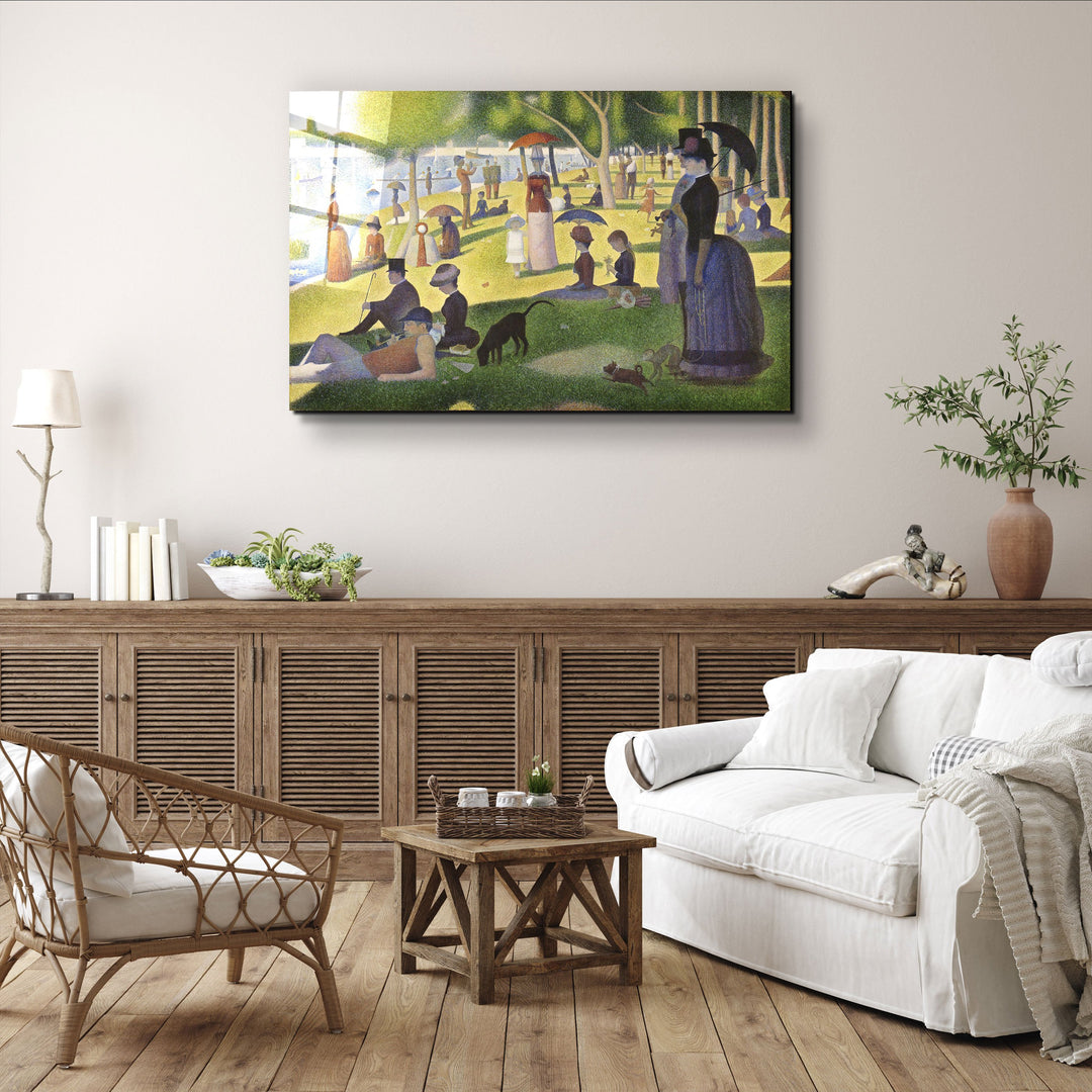 ・"A Sunday on La Grande Jatte (1884) by Georges Seurat"・Glass Wall Art | Artdesigna Glass Printing Wall Arts.