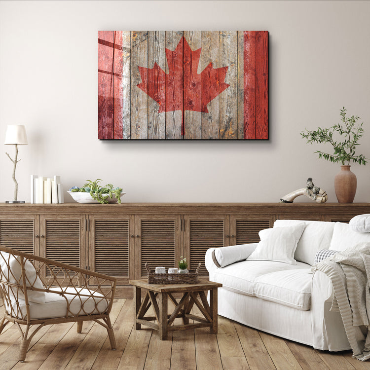 ・"Flag Of Canada"・Glass Wall Art | Artdesigna Glass Printing Wall Arts.