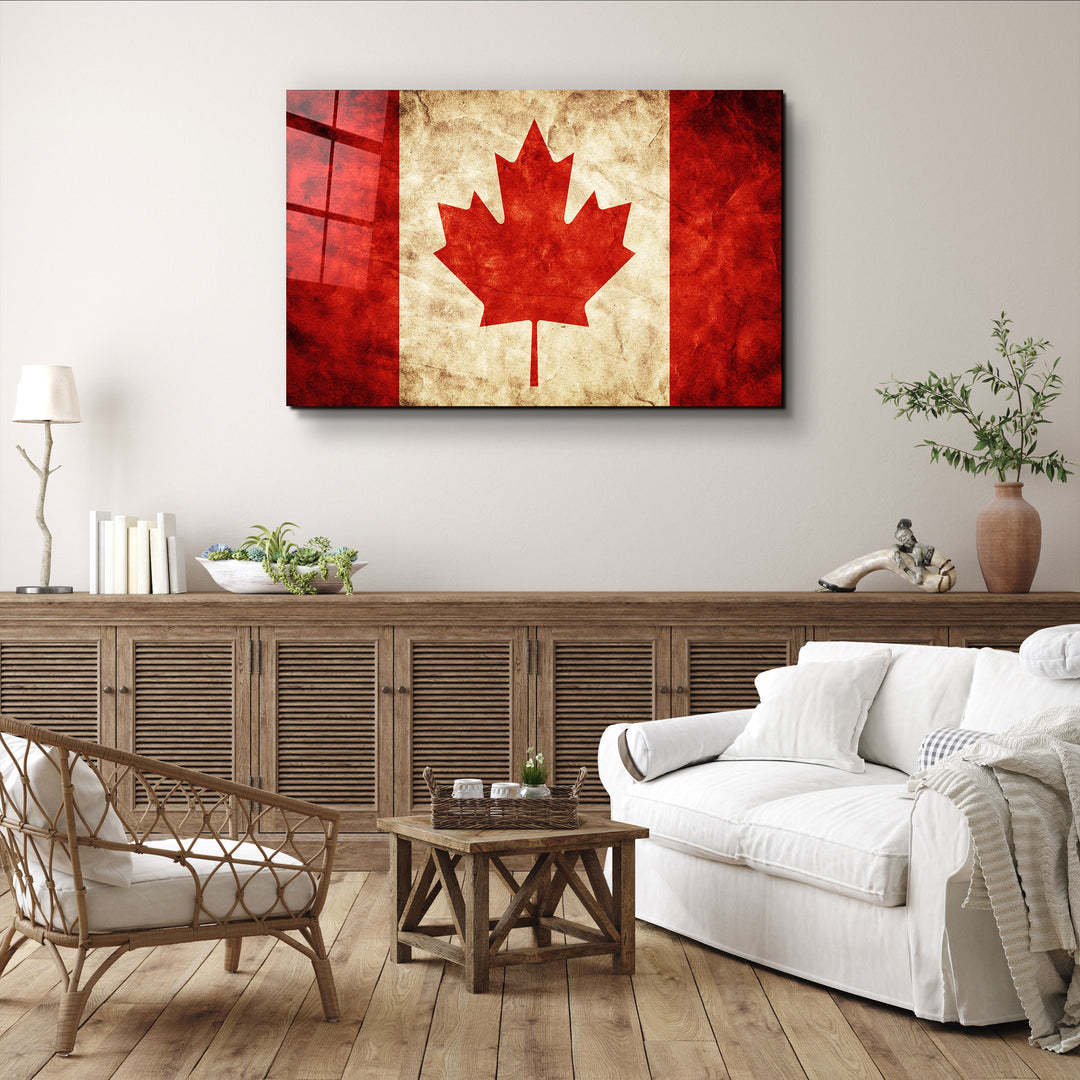 ・"Flag Of Canada V2"・Glass Wall Art | Artdesigna Glass Printing Wall Arts.