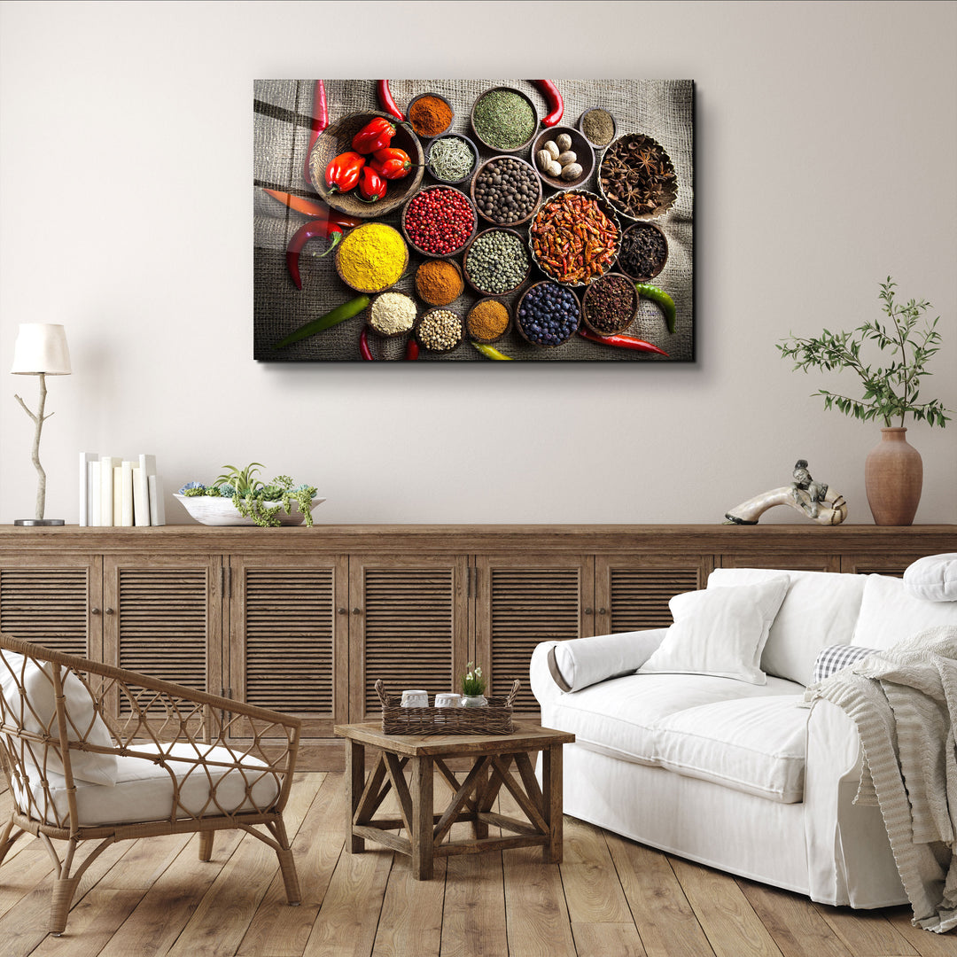 ・"Colorful Spices"・Glass Wall Art | Artdesigna Glass Printing Wall Arts.