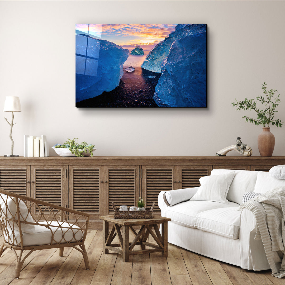 ・"Between the Glaciers"・Glass Wall Art | Artdesigna Glass Printing Wall Arts.