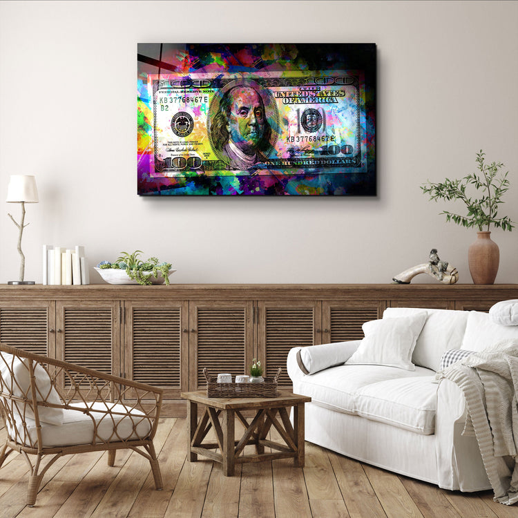 ・"Benjamin The Hundred Bucks"・Glass Wall Art | Artdesigna Glass Printing Wall Arts.