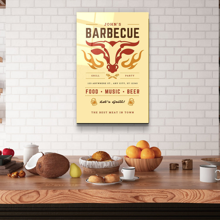 ."Barbecue Custom Printing". Glass Printing Poster | Artdesigna Glass Printing Wall Arts.