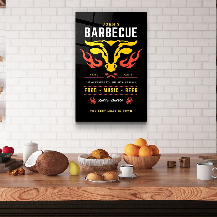 ."Barbecue Custom Printing". Glass Printing Poster | Artdesigna Glass Printing Wall Arts.