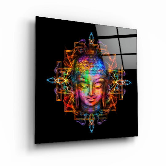 ・"Buddha Rainbow"・Glass Wall Art | Artdesigna Glass Printing Wall Arts.