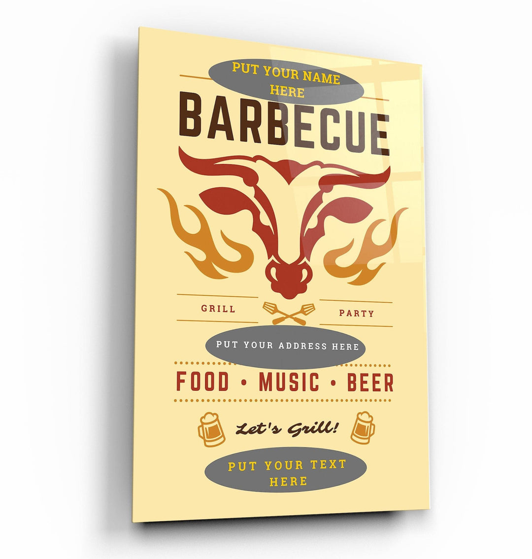 ."Barbecue Custom Printing". Glass Printing Poster | Artdesigna Glass Printing Wall Arts.