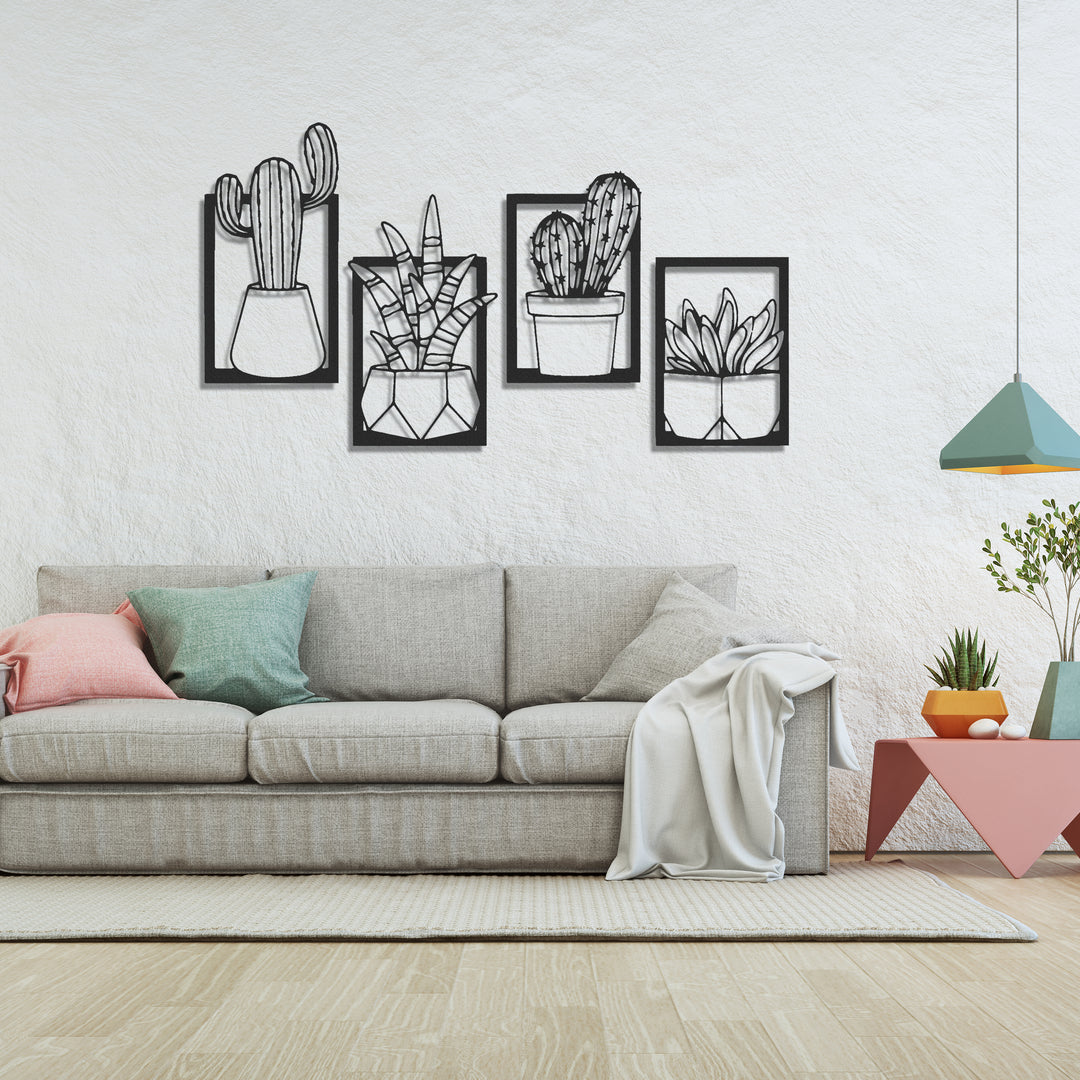 ・"Cactus Set"・Premium Metal Wall Art - Limited Edition | Artdesigna Glass Printing Wall Arts.