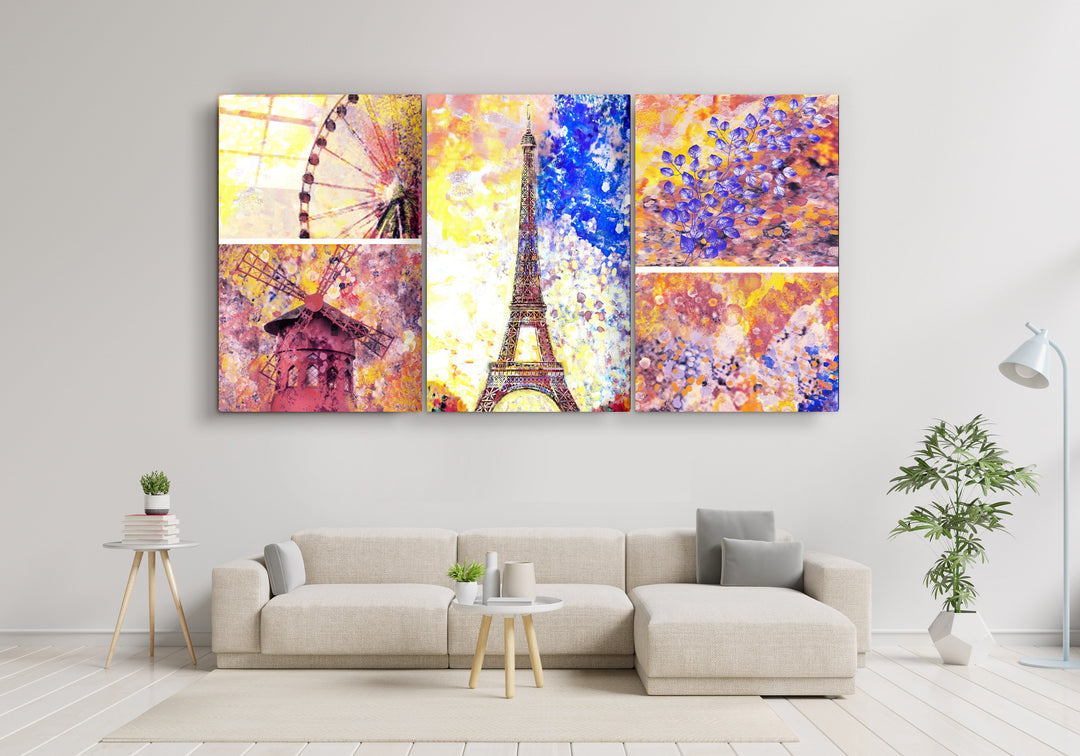 ・"Paris - Trio"・Glass Wall Art | Artdesigna Glass Printing Wall Arts.